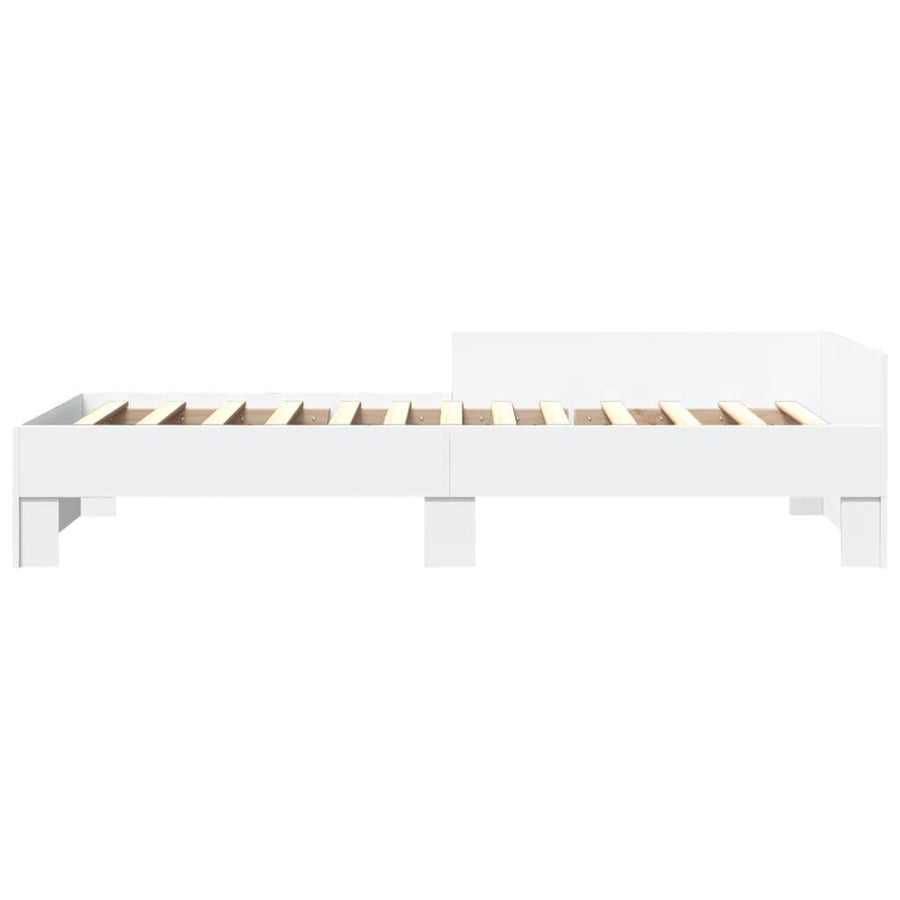 Bedframe bewerkt hout wit 90x200 cm