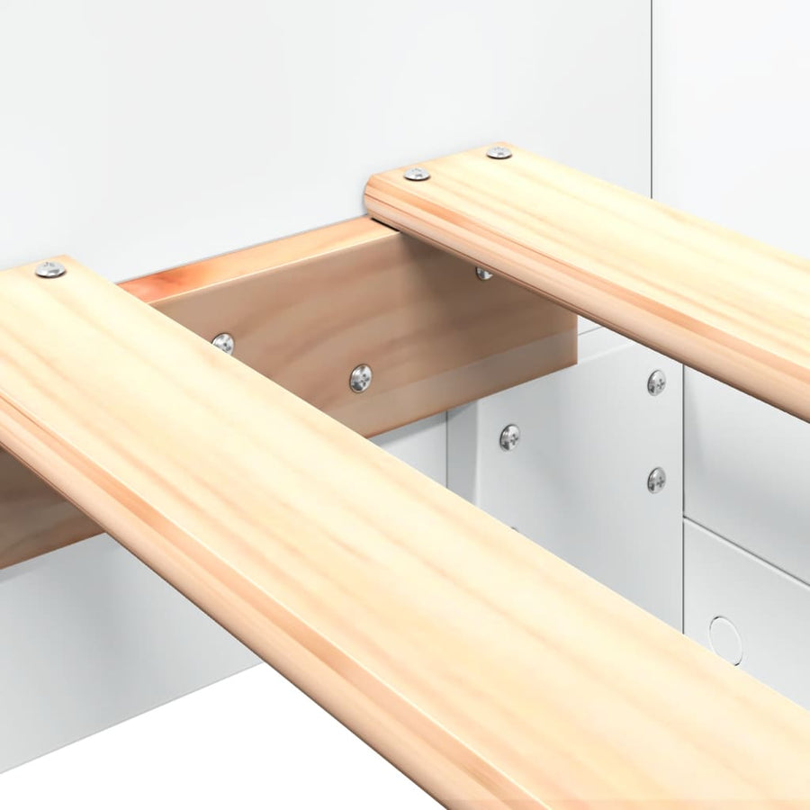 Bedframe bewerkt hout wit 90x200 cm