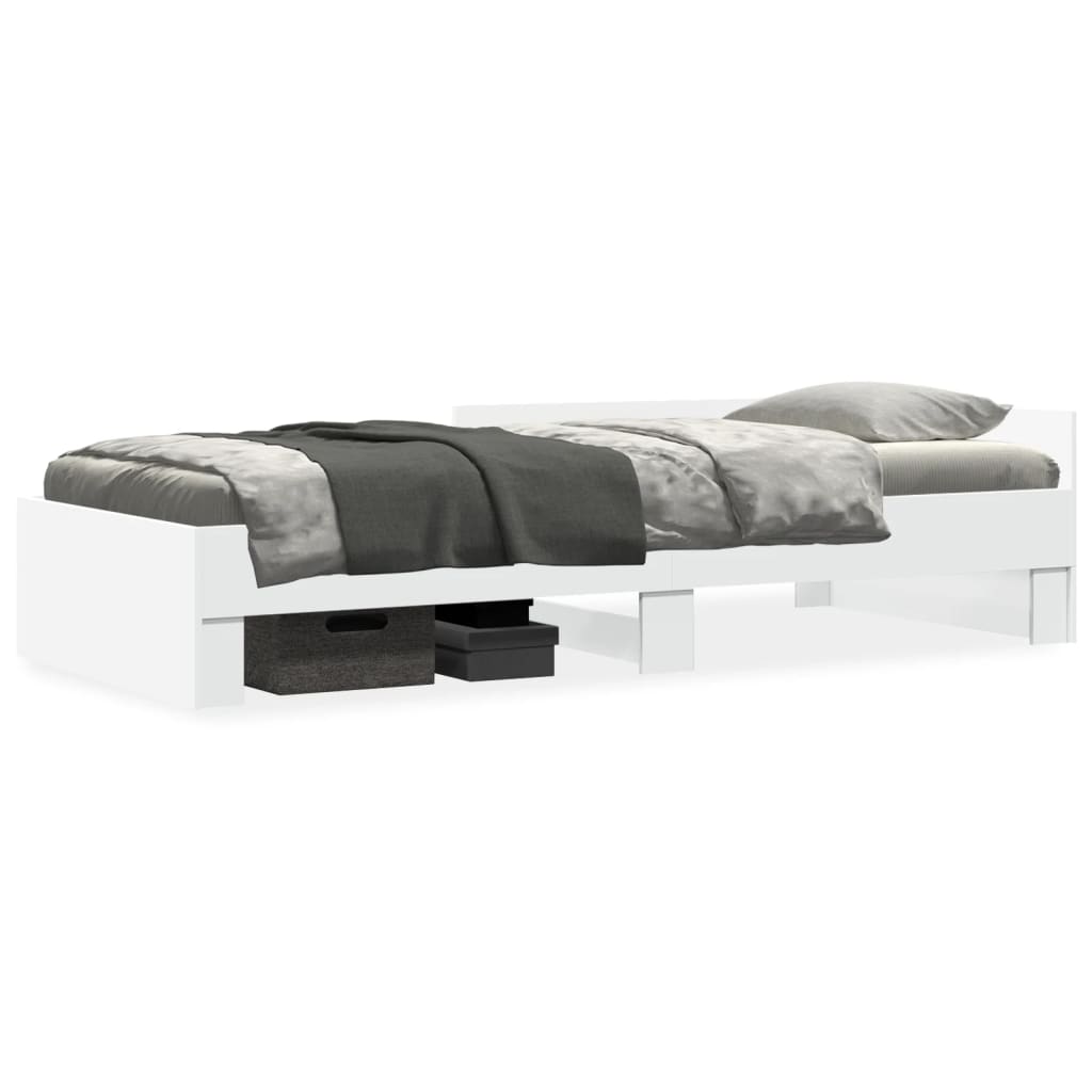Bedframe bewerkt hout wit 90x200 cm