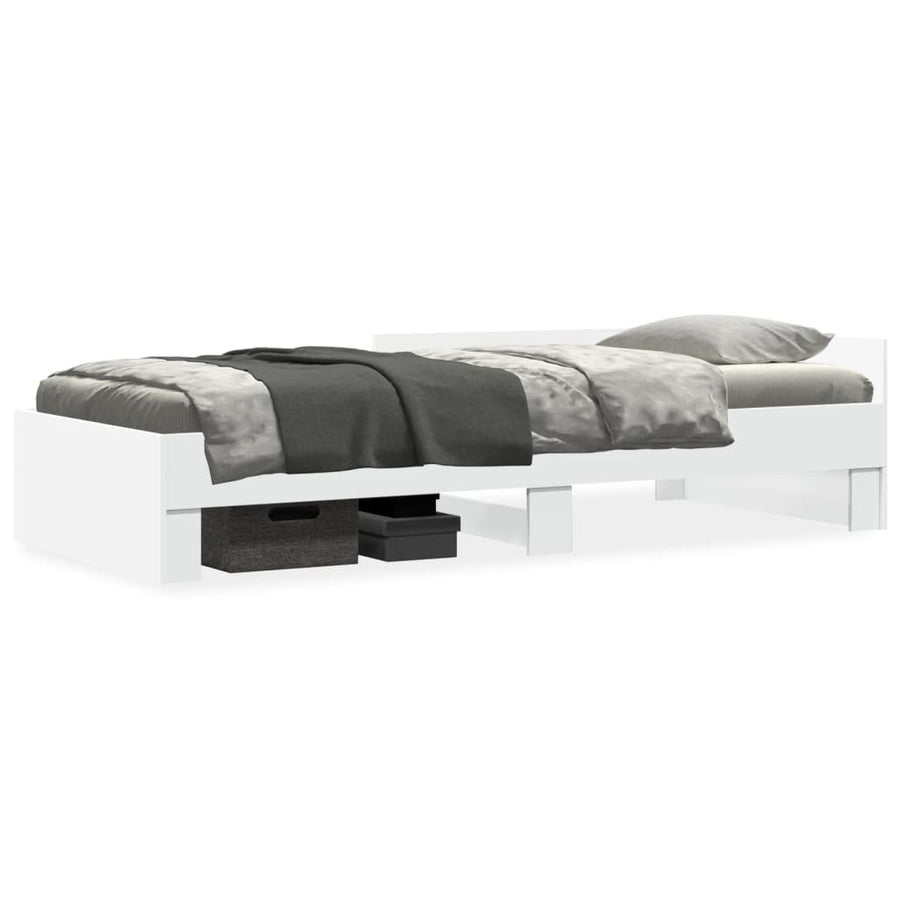 Bedframe bewerkt hout wit 90x200 cm