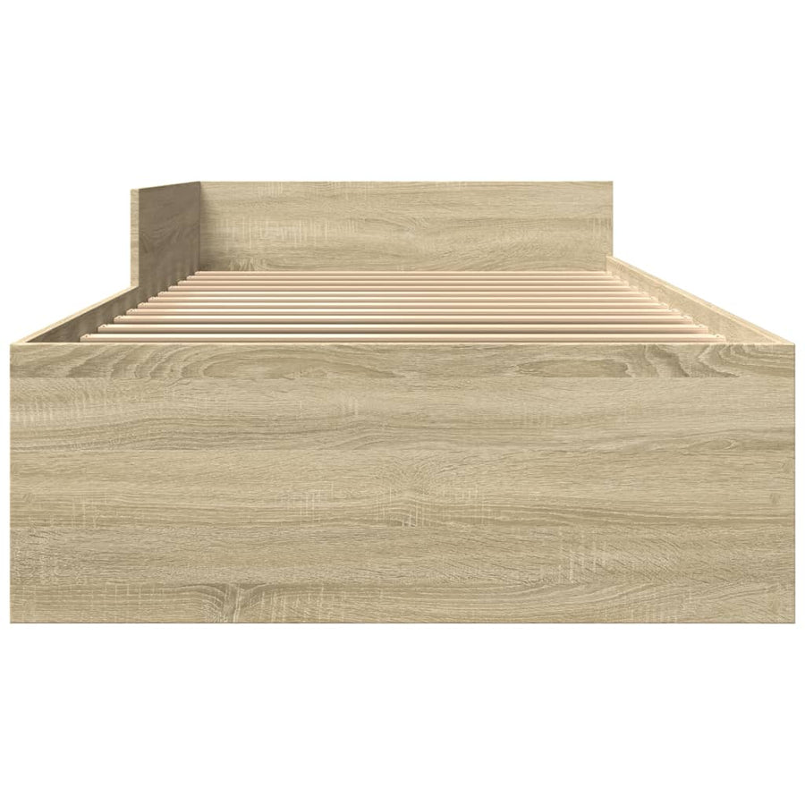 Bedframe bewerkt hout sonoma eikenkleurig 90x200 cm