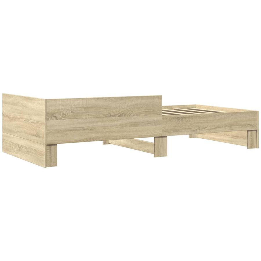 Bedframe bewerkt hout sonoma eikenkleurig 90x200 cm