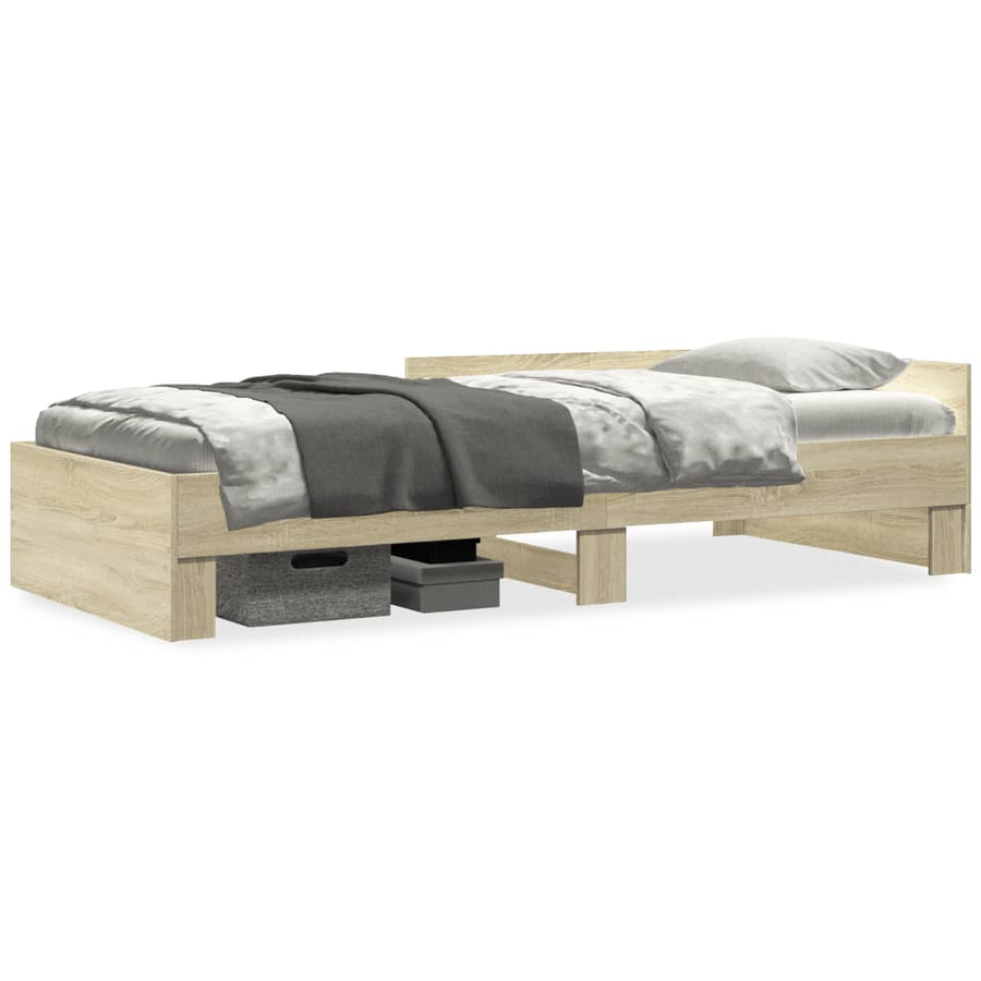 Bedframe bewerkt hout sonoma eikenkleurig 90x200 cm