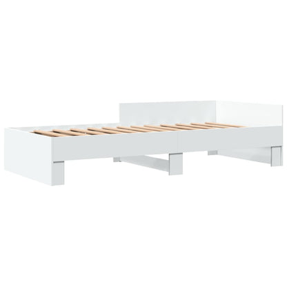 Bedframe bewerkt hout wit 90x190 cm