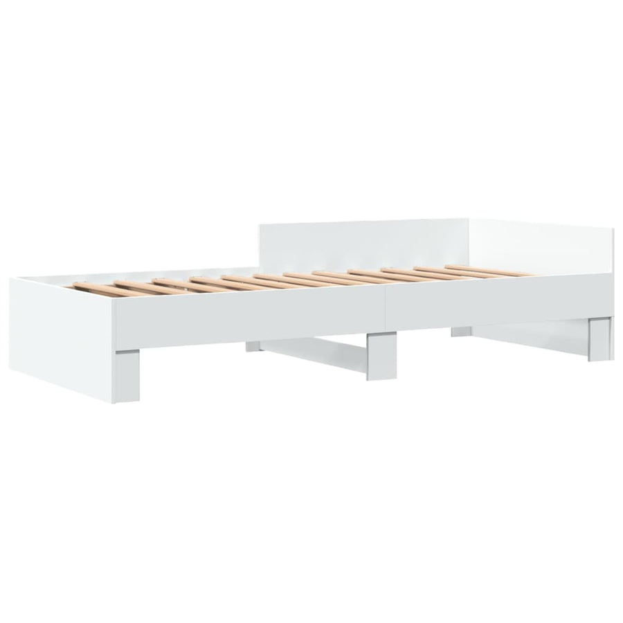 Bedframe bewerkt hout wit 90x190 cm
