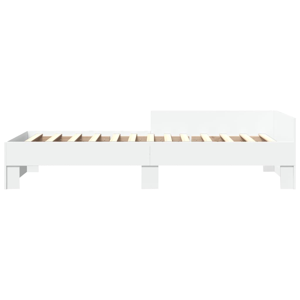 Bedframe bewerkt hout wit 90x190 cm