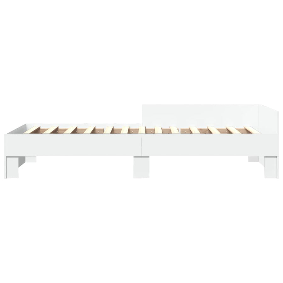 Bedframe bewerkt hout wit 90x190 cm