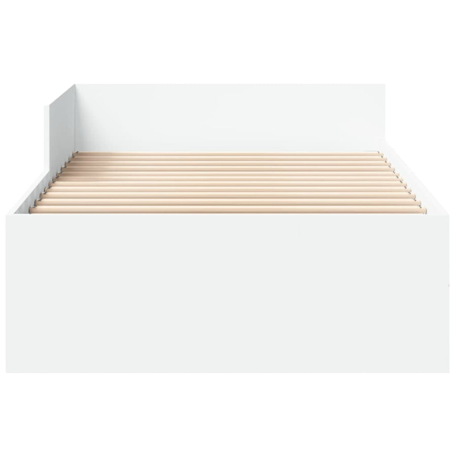 Bedframe bewerkt hout wit 90x190 cm