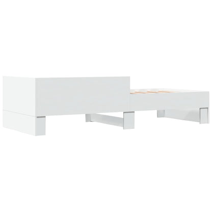 Bedframe bewerkt hout wit 90x190 cm