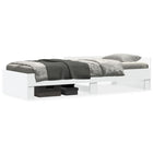 Bedframe 90x190 cm bewerkt hout wit