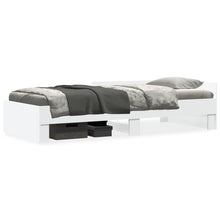 Bedframe bewerkt hout wit 90x190 cm