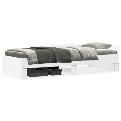 Bedframe bewerkt hout wit 90x190 cm