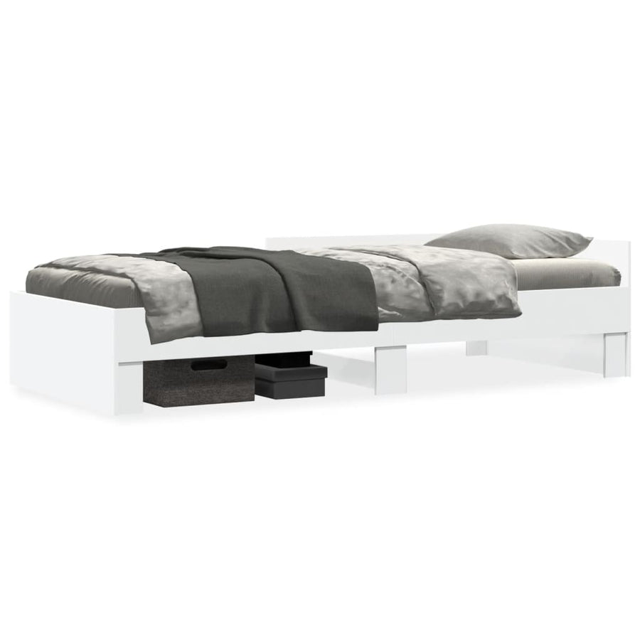 Bedframe bewerkt hout wit 90x190 cm