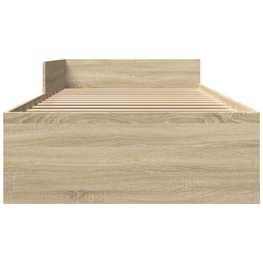 Bedframe bewerkt hout sonoma eikenkleurig 90x190 cm