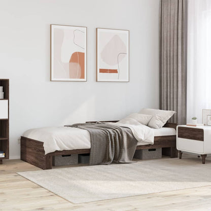 Bedframe bewerkt hout bruin eikenkleur 90x190 cm