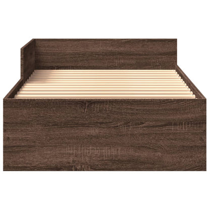 Bedframe bewerkt hout bruin eikenkleur 90x190 cm