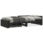 Black carved wood bed frame 75x190 cm