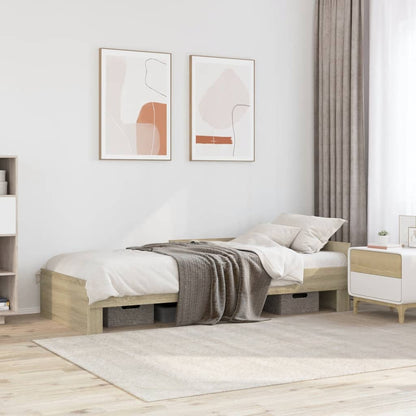 Bedframe bewerkt hout sonoma eikenkleurig 75x190 cm