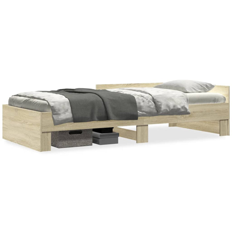 Bedframe bewerkt hout sonoma eikenkleurig 75x190 cm