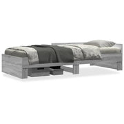 Bedframe 75x190 cm bewerkt hout grijs