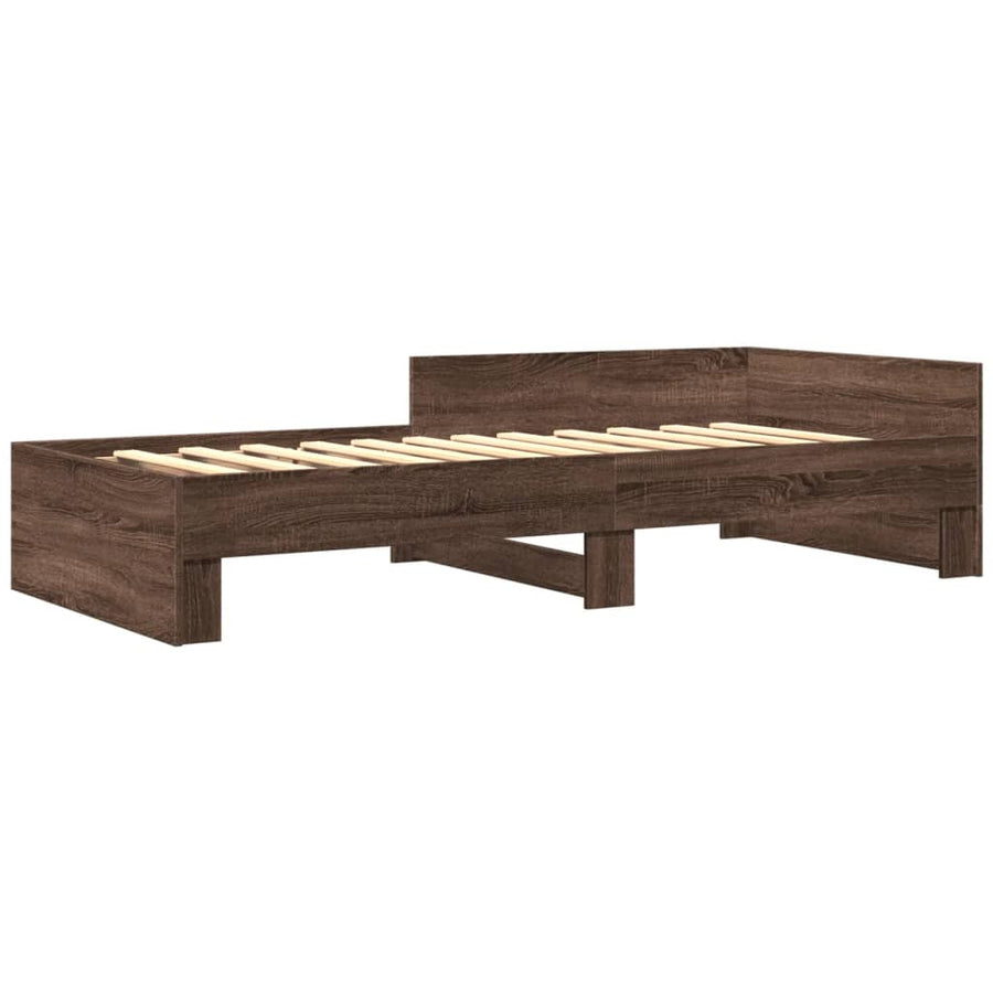 Bedframe bewerkt hout bruin eikenkleur 75x190 cm