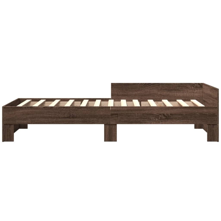 Bedframe bewerkt hout bruin eikenkleur 75x190 cm