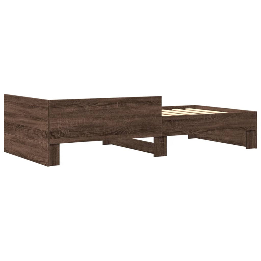 Bedframe bewerkt hout bruin eikenkleur 75x190 cm