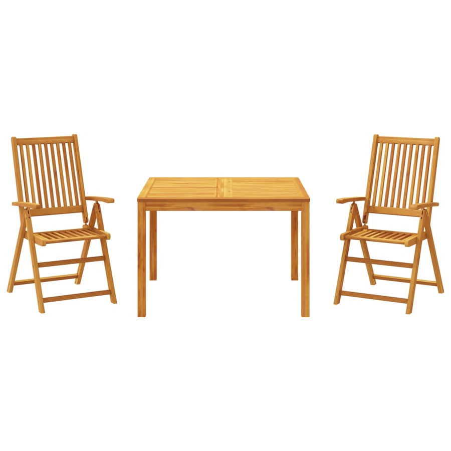 3-delige Tuinset massief acaciahout
