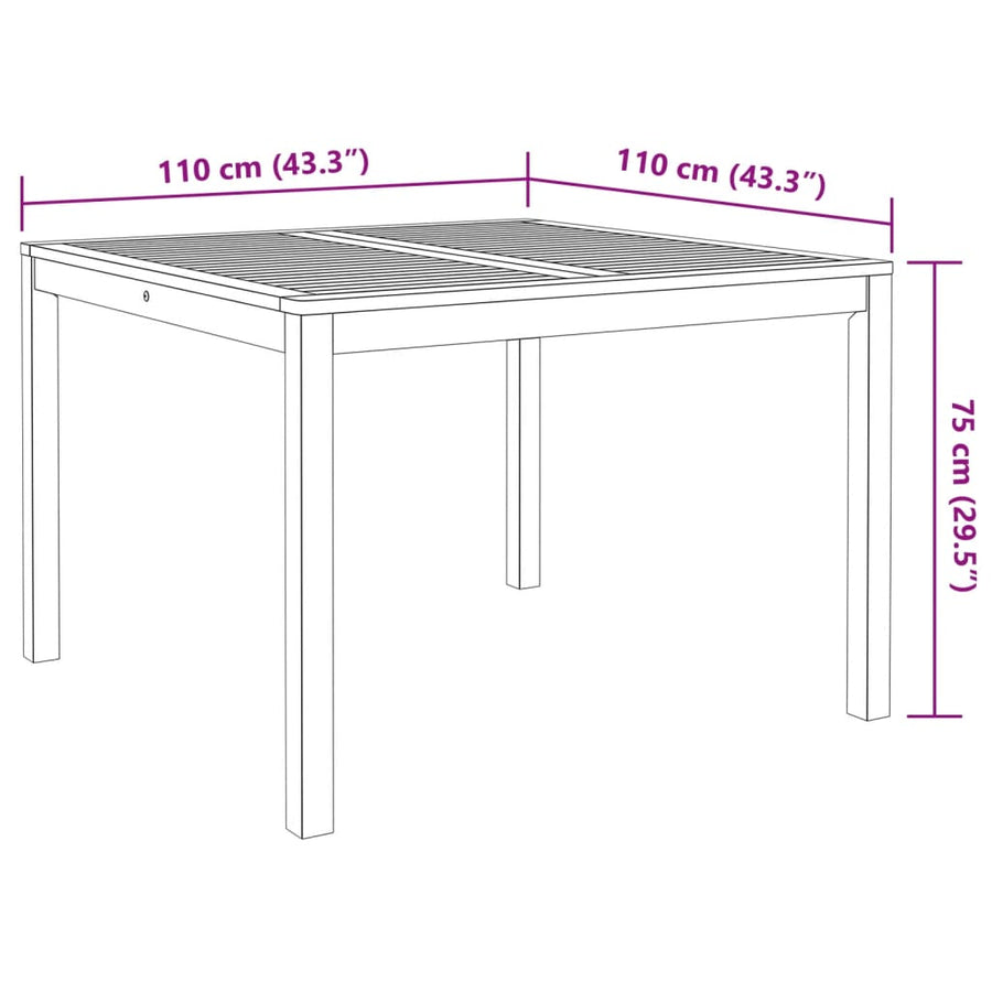 3-delige Tuinset massief acaciahout