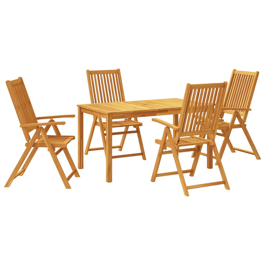 5-delige Eethoek 140x80x74 cm massief acaciahout