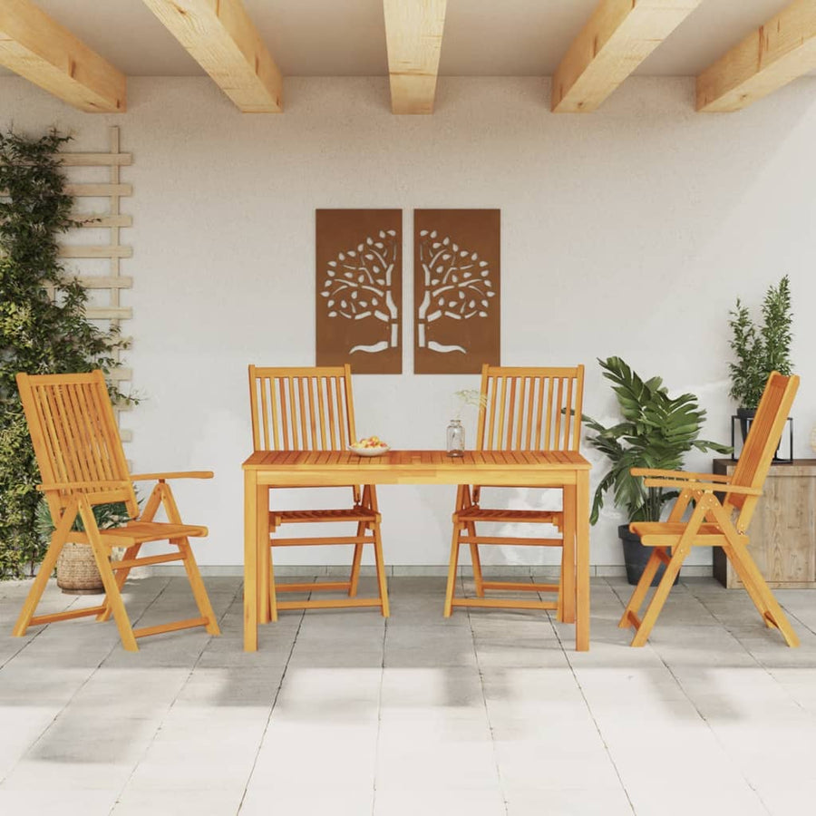 5-delige Eethoek 140x80x74 cm massief acaciahout