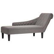 Chaise longue stof taupe met kussen