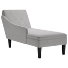 Chaise longue met kussen en rechterarmleuning stof wolk grijs