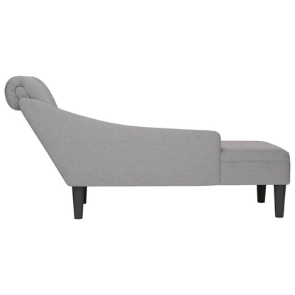 Chaise longue met kussen en rechterarmleuning stof wolk grijs