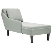 Chaise longue fluweel lichtgrijs 145x56x70 cm