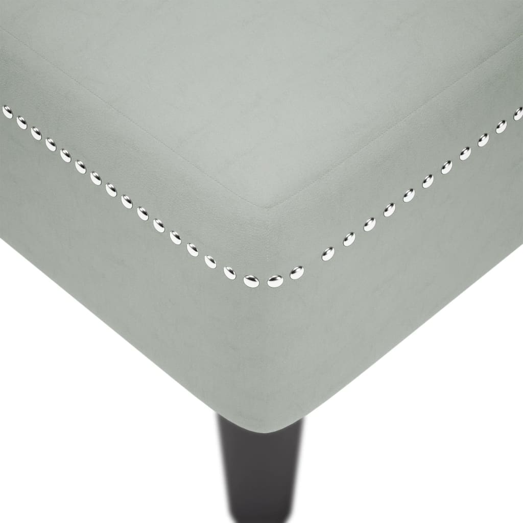 Chaise longue met kussen & rechterarmleuning fluweel lichtgrijs