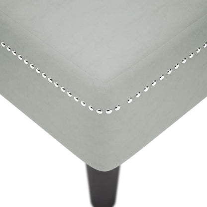 Chaise longue met kussen & rechterarmleuning fluweel lichtgrijs