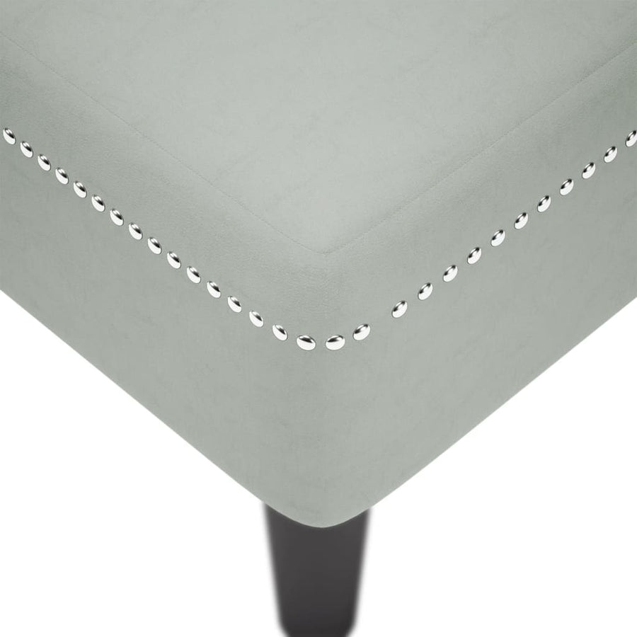 Chaise longue met kussen & rechterarmleuning fluweel lichtgrijs