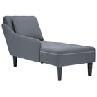 Chaise longue met kussen&rechterarmleuning fluweel donkergrijs