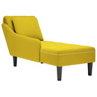 Chaise longue met kussen en rechterarmleuning fluweel geel