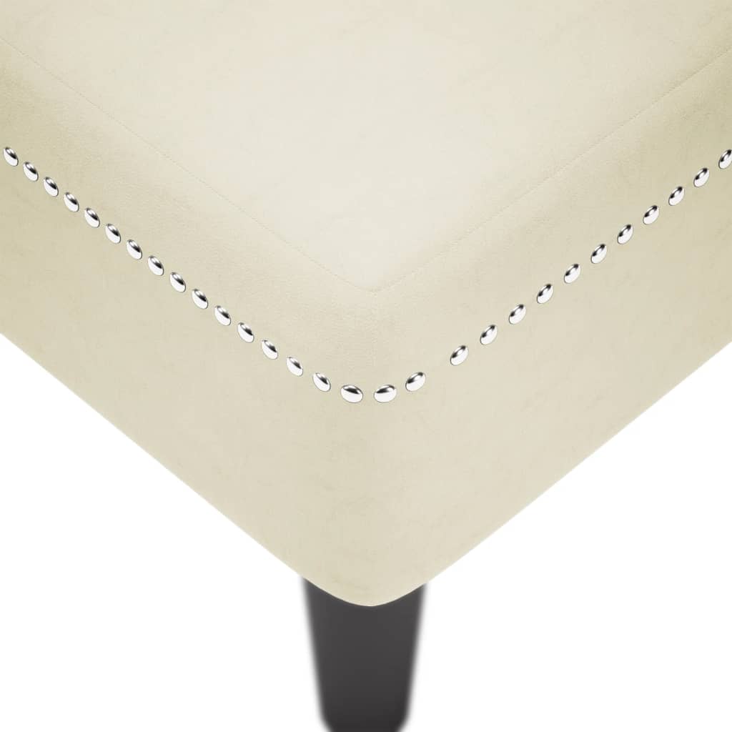 Chaise longue met kussen&rechterarmleuning fluweel crèmekleurig
