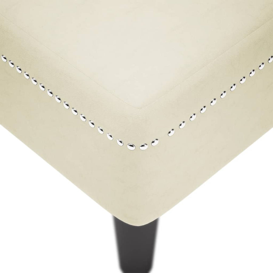 Chaise longue met kussen&rechterarmleuning fluweel crèmekleurig