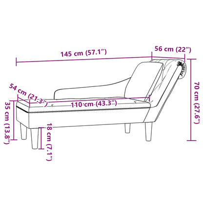 Chaise Longue Met Kussen En Rechterarmleuning Kunstleer Bruin
