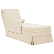 Chaise longue with bolster and right armrest linen