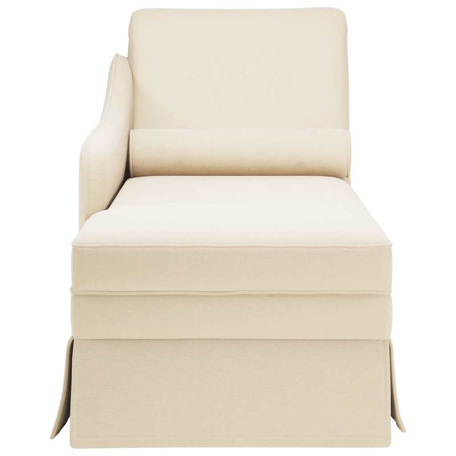 Chaise longue met bolster en rechterarmleuning linnen