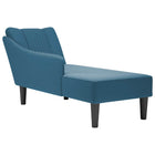 Chaise longue met rechterarmleuning fluweel blauw