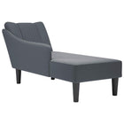 Chaise longue met rechterarmleuning fluweel donkergrijs