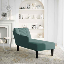 Chaise longue met rechterarmleuning fluweel donkergroen