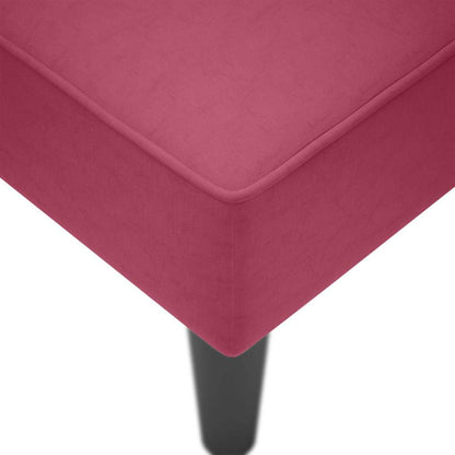 Chaise longue met rechterarmleuning fluweel wijnrood