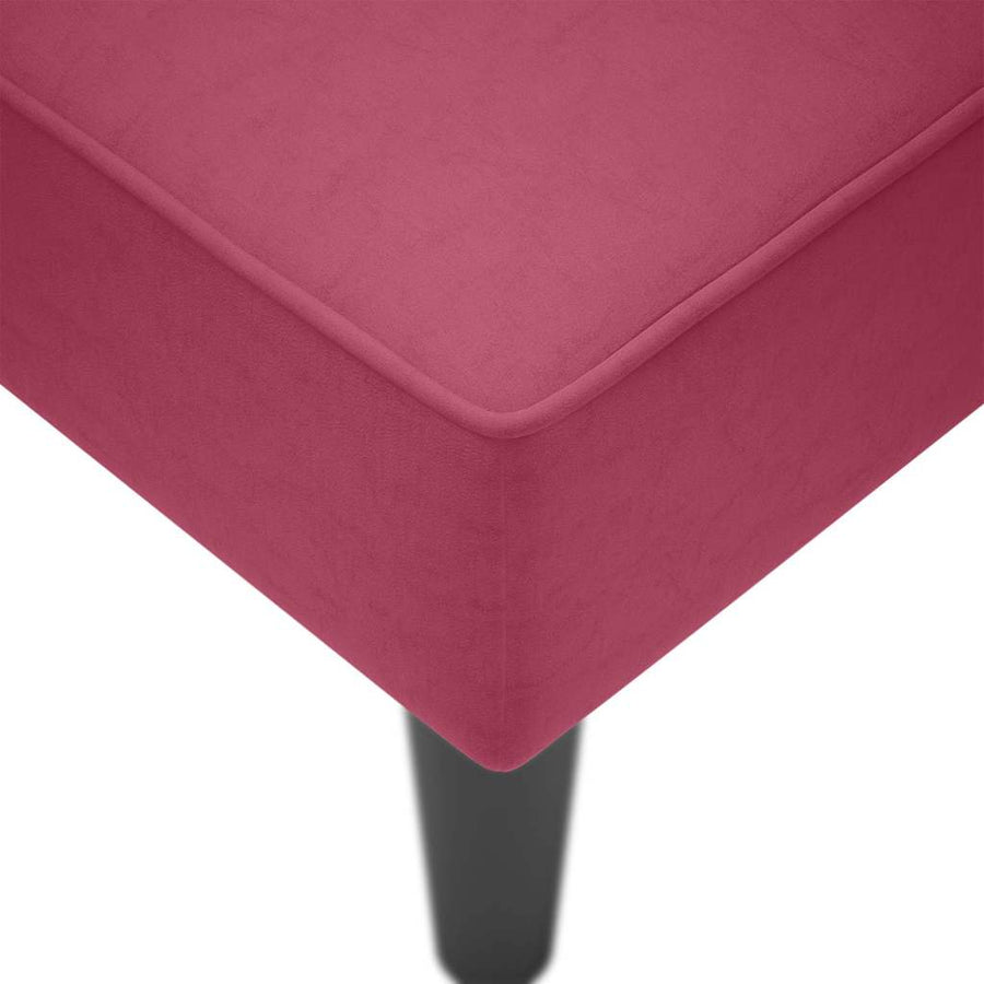 Chaise longue met rechterarmleuning fluweel wijnrood